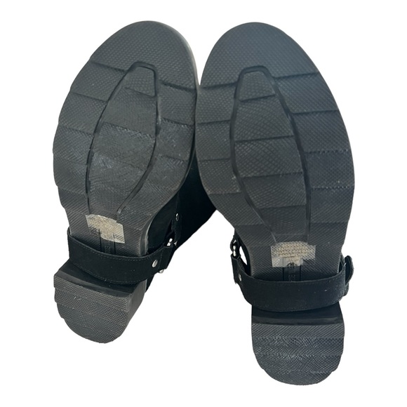 Moto boots black suede mid calf Nine West size 6.5 m - Picture 9 of 11